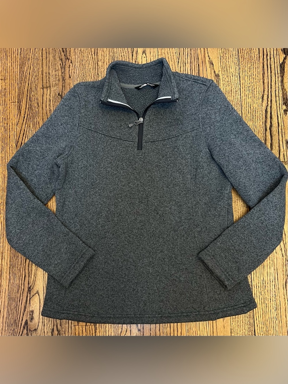 The North Face Quarter Zip Pullover Women Gray Athletic Jacket Size Large Fleece